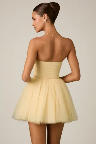 Dottie Tulle Corset Miniklänning i gult