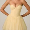 Dottie Tulle Corset Miniklänning i gult