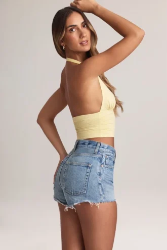 Drew Modal Halterneck Top i Lemon Sherbet