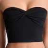 Edie Modal Twist-Front Bandeau Top i svart