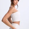 Edie Modal Twist-Front Bandeau Top i vitt