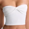 Edie Modal Twist-Front Bandeau Top i vitt