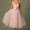 Elia Embellished Lace-Up Cupless Corset i Floral Pink