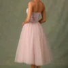 Elia Embellished Lace-Up Cupless Corset i Floral Pink