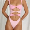 Elirae Cut-Out Thong-baddräkt i rosa Multi