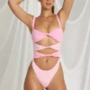 Elirae Cut-Out Thong-baddräkt i rosa Multi
