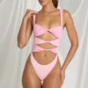 Elirae Cut-Out Thong-baddräkt i rosa Multi