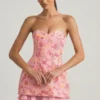 Eliselle Embellished Strapless Corset Miniklänning i rosa