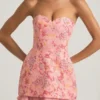 Eliselle Embellished Strapless Corset Miniklänning i rosa