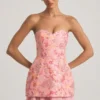 Eliselle Embellished Strapless Corset Miniklänning i rosa