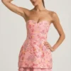 Eliselle Embellished Strapless Corset Miniklänning i rosa