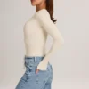 Elodie Modal Plunge långärmad bodys  i ivory