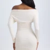 Elsa Modal Off-Shoulder Ruched Miniklänning i Ivory
