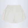 Elsie-shorts i bomullspoplin med knytning fram, vita