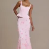 Elvira Premium Satin Lace-Up Corset Top i Baby Pink