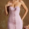 Emira snörningskorsett bandeau mikromini-klänning i mauve