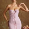 Emira snörningskorsett bandeau mikromini-klänning i mauve