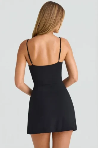 Emmy Modal Sweetheart-Neck A-Line Miniklänning i svart