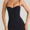 Emmy Modal Sweetheart-Neck A-Line Miniklänning i svart