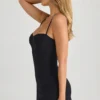 Emmy Modal Sweetheart-Neck A-Line Miniklänning i svart