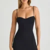 Emmy Modal Sweetheart-Neck A-Line Miniklänning i svart