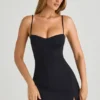 Emmy Modal Sweetheart-Neck A-Line Miniklänning i svart