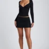 Emry Modal Ruched Long-Sleeve Top i svart