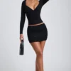 Emry Modal Ruched Long-Sleeve Top i svart