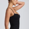 Esme Modal Ruched Layered Tank Top i svart