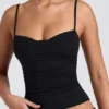 Esme Modal Ruched Layered Tank Top i svart