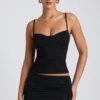 Esme Modal Ruched Layered Tank Top i svart