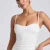 Esme Modal Ruched Layered Tank Top i vitt
