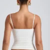Esme Modal Ruched Layered Tank Top i vitt