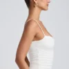 Esme Modal Ruched Layered Tank Top i vitt