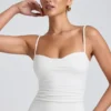 Esme Modal Ruched Layered Tank Top i vitt