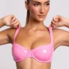 Estelle vinyl-bralette med bygel i rosa