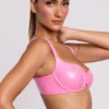 Estelle vinyl-bralette med bygel i rosa