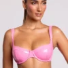 Estelle vinyl-bralette med bygel i rosa