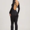 Eulalie Slinky Jersey Jumpsuit med rosettdetalj i svart