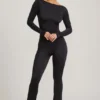 Eulalie Slinky Jersey Jumpsuit med rosettdetalj i svart