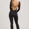 Eulalie Slinky Jersey Jumpsuit med rosettdetalj i svart