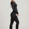 Eulalie Slinky Jersey Jumpsuit med rosettdetalj i svart