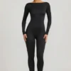 Eulalie Slinky Jersey Jumpsuit med rosettdetalj i svart