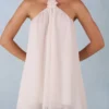 Evania halterneck babydoll-miniklänning i elfenben