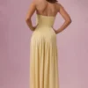 Evelina Jersey Strapless Gown i Butter Yellow