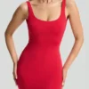 Evie Bodycon-miniklänning med låg rygg i körsbärsrött