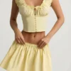 Faela Ruched Cotton-Poplin Corset Toppar i citrongult