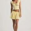 Faela Ruched Cotton-Poplin Corset Toppar i citrongult