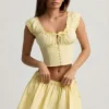 Faela Ruched Cotton-Poplin Corset Toppar i citrongult