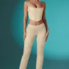 Fallon Petite Embellished Lace Low Rise Trousers i Ivory